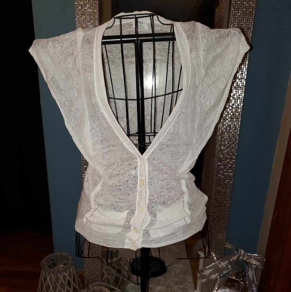 Sheer white Cardigan